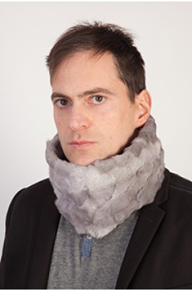 Grey sapphire mink fur neck warmer - Unisex